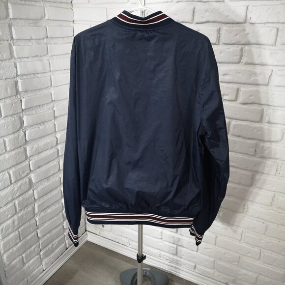 Urban Man Men's Size Large Navy Tab Collar Full Zip Lined Windbreaker - Picture 2 of 10